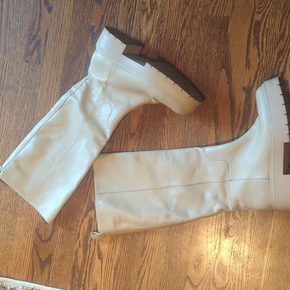 Sam Edelman Larina Nude Color Leather Lug Soles Tall Shaft Boots. EUC Sz 10 - Picture 2 of 12